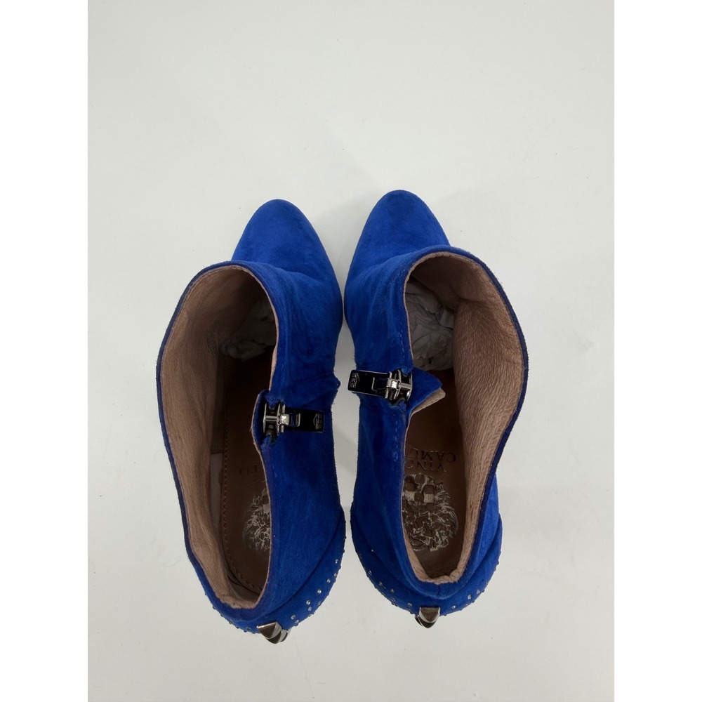 Vince Camuto Blue Suede Studded Platform Ankle Boots Heels 7.5B 37.5 - Picture 8 of 8